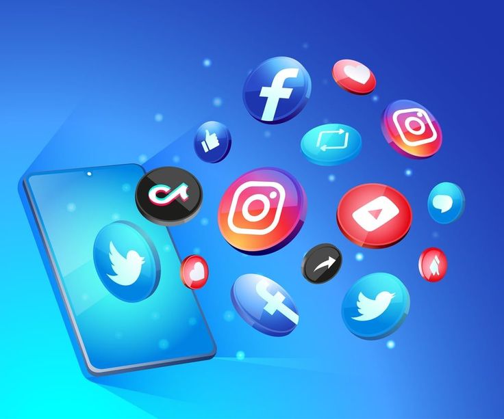 Colorful graphic showcasing various social media icons and engagement metrics, illustrating the impact of social media marketing for businesses in Ottawa.